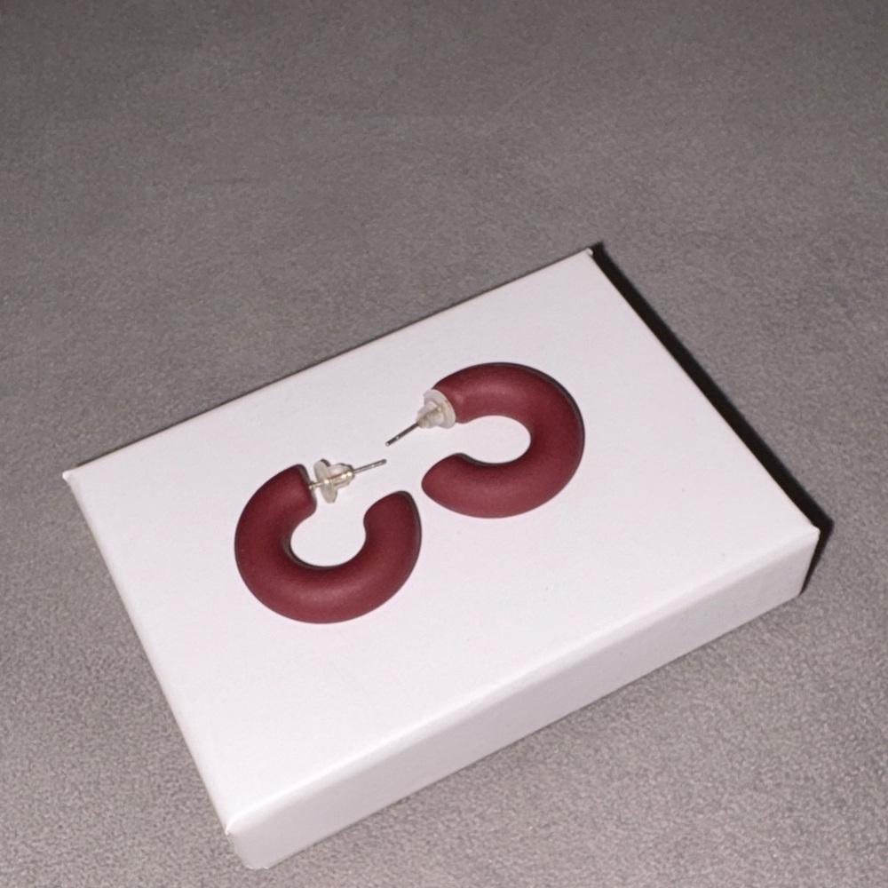 Elegant Red Hoop Earrings